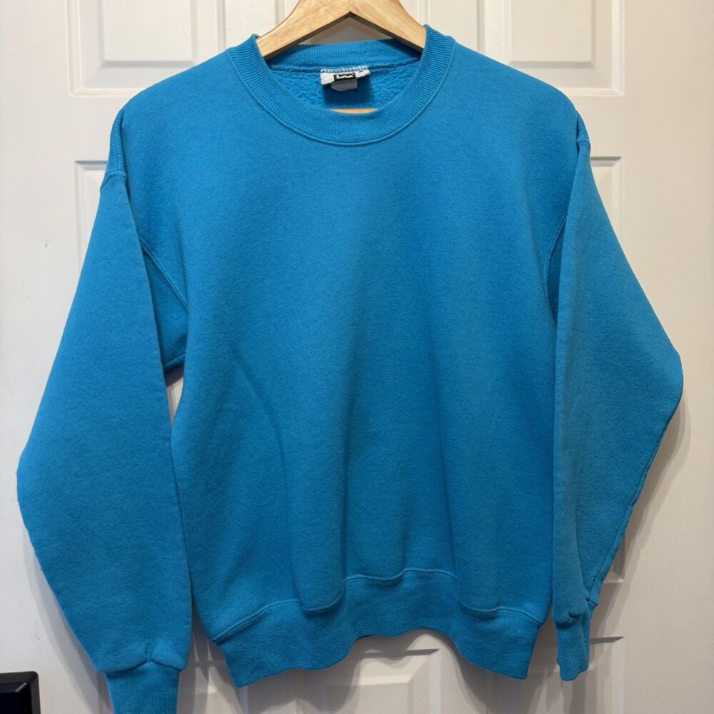 Lee Vintage 90s Heavyweight Sweatshirt Large Teal Blue Crewneck Made in USA
